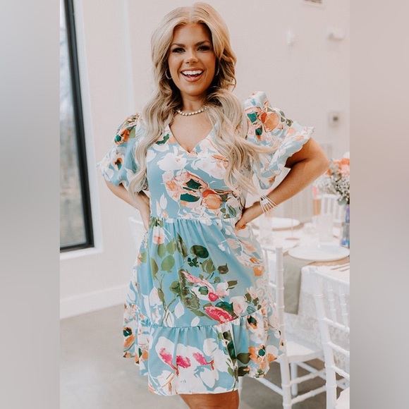 ENTRO Floral V Neck Spring Dress - Picture 3 of 11